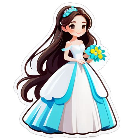 I Made An Ai Sticker Of A Happy And Lovely Girl With Long Hair Wearing