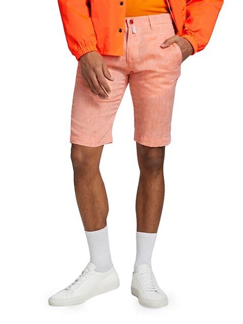 Shop Kiton Solid Linen Bermuda Shorts Saks Fifth Avenue