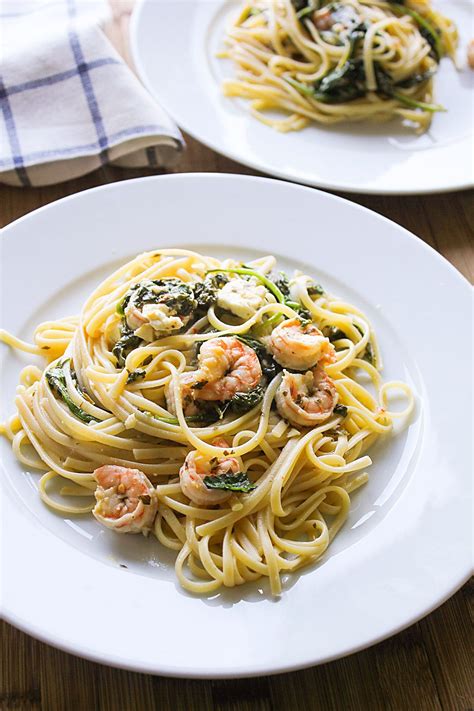 Shrimp Linguine With Lemon And Feta Recipe Cooking Seafood Shrimp Pasta Recipes Easy