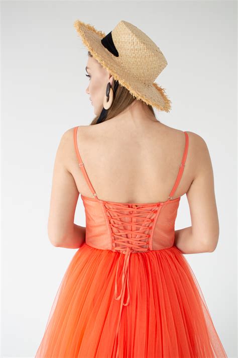 Tulle Robe Tulle Robe Orange Tulle Robe Orange Robe De Bal Etsy France