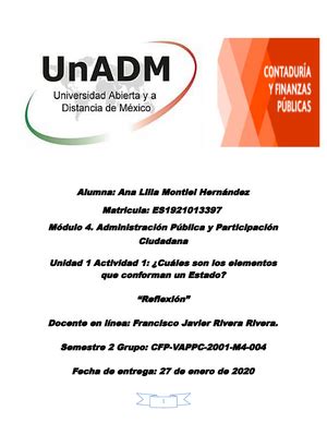 Modulo 16 Unidad 1 Actividad 1 Contabilidad Y Finanzas Publicas