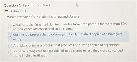 Solved Question 1 1 ﻿point ﻿savedlistenwhich Statement Is