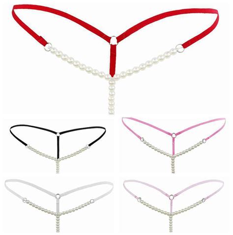 Sexy Women S Pearls Massage G String T Back Thong Briefs Lingerie Underwear Ebay
