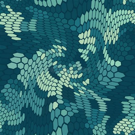 Blue Marine Halftones Hexagon Snake Skin Seamless Geometric Vector