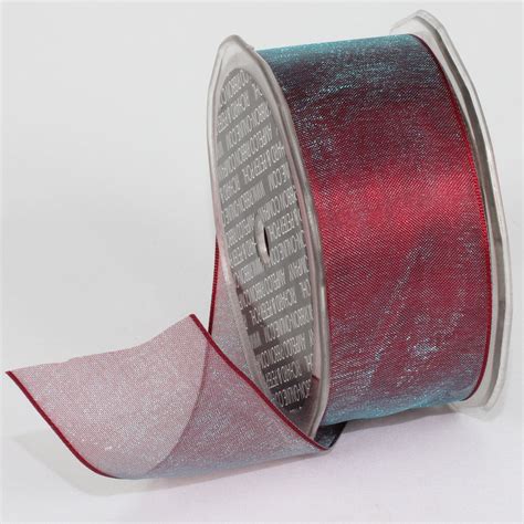 The Ribbon People Sheer Cranberry Crystal Wired Edge Craft Ribbon