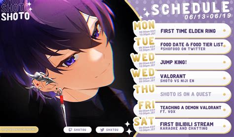 Shoto 🗡️ On Twitter Big Schedule For This Week Im Excited For The Food Date And Some Soft