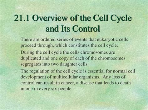 PPT Chapter 21 Regulation Of The Eukaryotic Cell Cycle PowerPoint