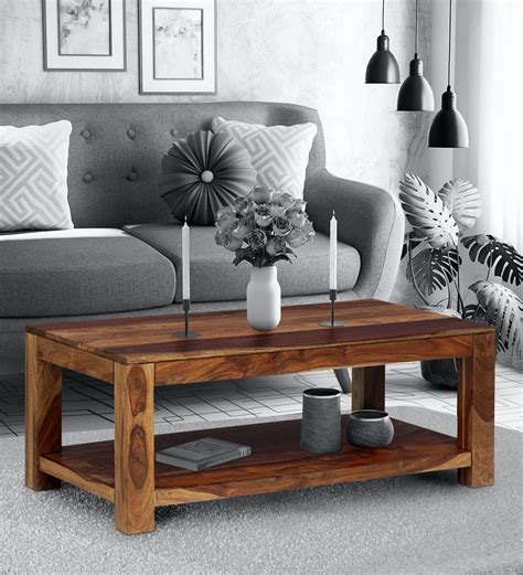 Buy Oriel Sheesham Wood Coffee Table In Rustic Teak Finish At Off By