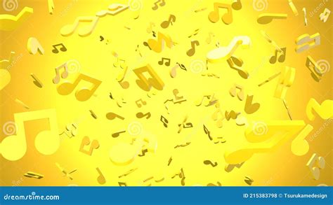 Yellow Musical Notes On Yellow Background. Stock Illustration ...