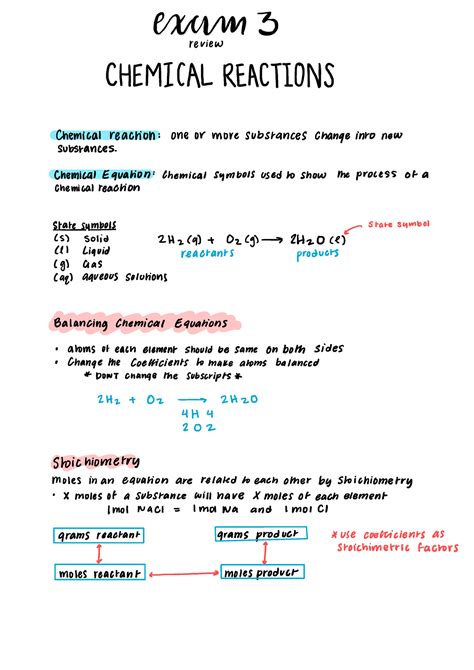 Chem Exam Review Lecture Notes Exam Ex Xmx Review