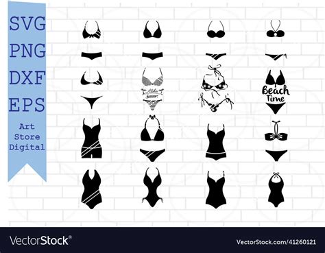 Bikini Swimsuit Bra Svg Eps Dxf Png File Vector Image