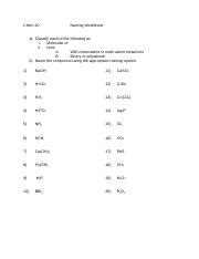 C Compound Naming Sheet Docx Chem Naming Worksheet A Classify