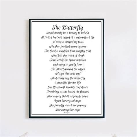 Butterfly Poem Etsy