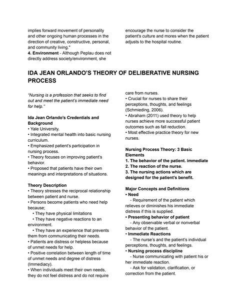 SOLUTION Nursing Theorist And Their Theories Notes Hildegaurd Peplau