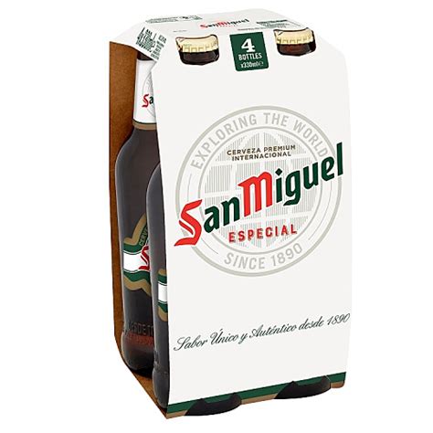 San Miguel Premium Lager Beer 4 X 330ml Bottles Bb Foodservice