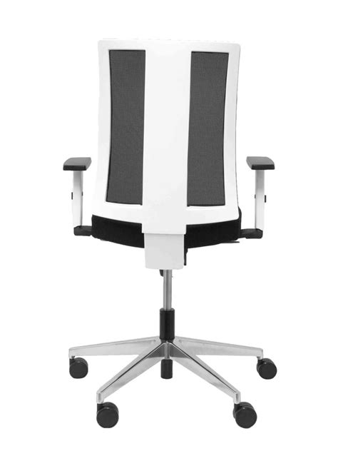 Silla Navigo Blanca Con Respaldo Malla Asiento Bali Negro Sbbali