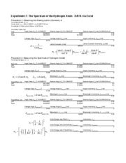 Experiment 7 - The Spectrum of the Hydrogen Atom - Experiment 7: The ...