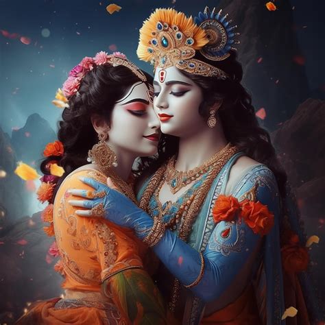 Premium Photo Radha Krishna Generative Ai