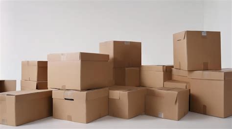 Premium Photo Stacked Cardboard Boxes In Warehouse