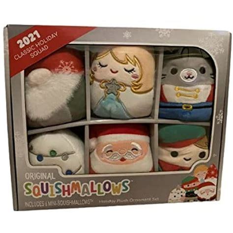 Squishmallows 2021 Holiday Plush Ornament Set Classic Holiday Squad