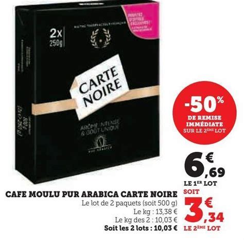 Promo Cafe Moulu Pur Arabica Carte Noire Chez U Express