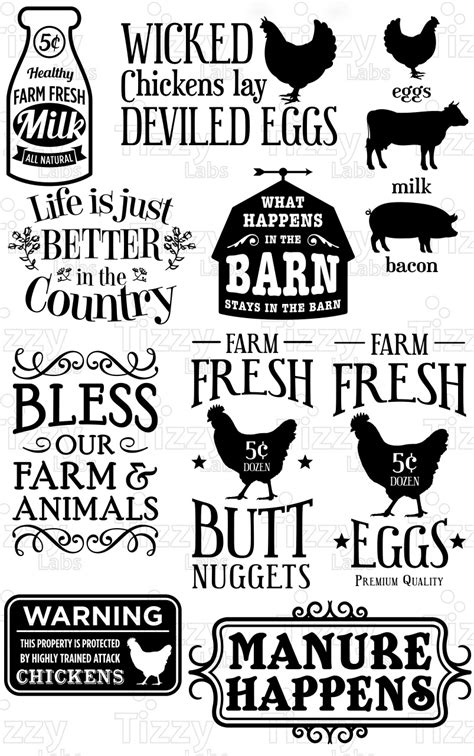 Country Svg Bundle Set SVG Files Rustic Farmhouse Svg Files For