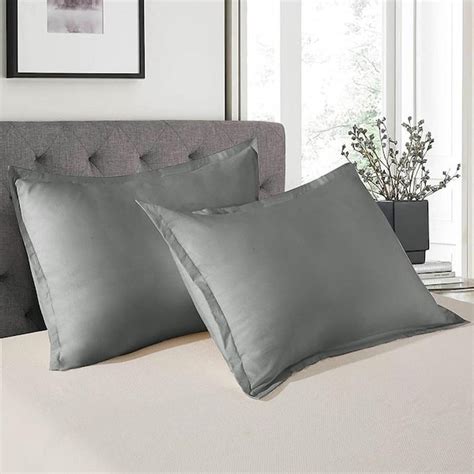 Shatex Pillow Shams Queen Size Pillow Shams Grey Pillow Shams Queen Sham Pillow Case (2-Packs ...