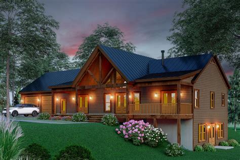 Rustic Ranch House Plan For A Side Sloping Lot Sq Ft Vr