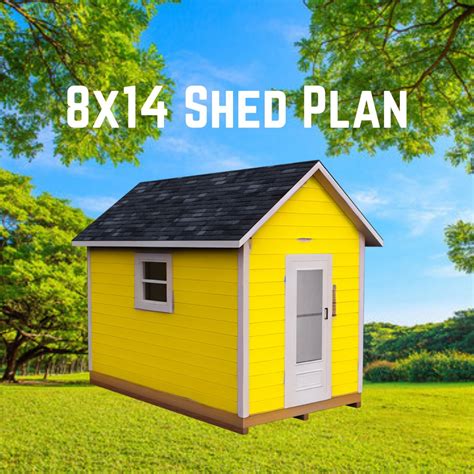 8x14 Gable Storage Shed Plans Garden Shed Plans Small Shed Plans Diy Shed Plans Backyard Office