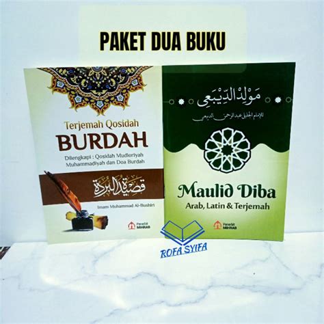 Jual PAKET 2 Kitab Qosidah Burdah Dan Maulid Diba Arab Latin Dan