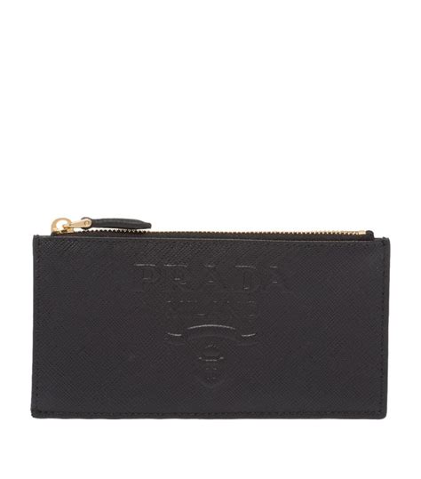 Womens Prada Black Saffiano Leather Card Holder Harrods UK