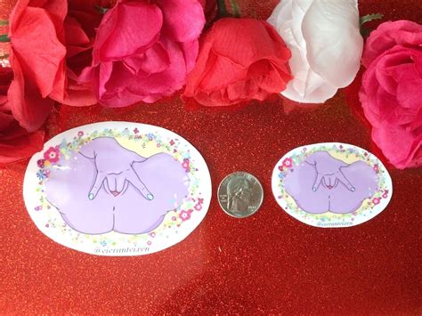 Floral Pussy Erotic Vinyl Sticker Vulva Aesthetic Stickers Etsy