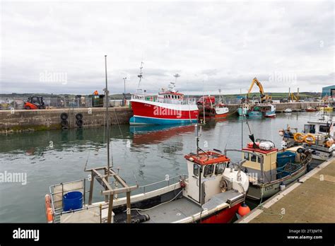 Padstow Harbour Cornwall Commercial Fishing Trawler Boats Moored In