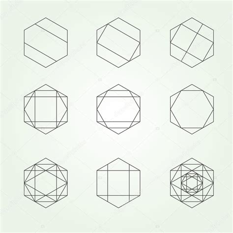 Hexagon set sacred geometry — Stock Vector © alvaroc #106938374