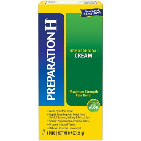 Preparation H Hemorrhoid Symptom Treatment Cream 0 9 Ounce Maximum Strength Pain Relief With