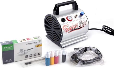 Airbrush Set Fengda FD 176K Met Compressor FD 176 Airbrush FE 130 En