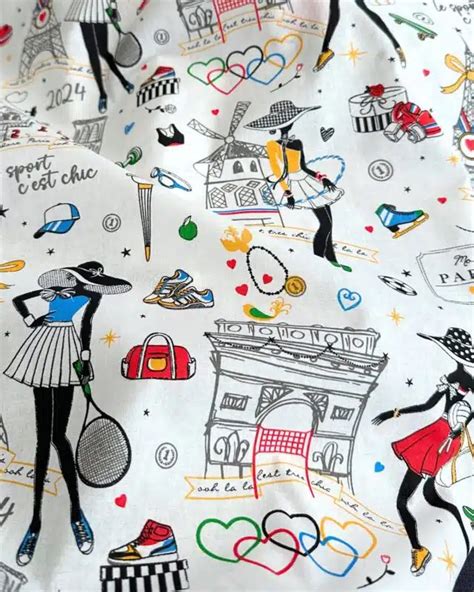 Tissu Coton Moi Paris Jeux Olympiques Tissus Et Nappes Westeel