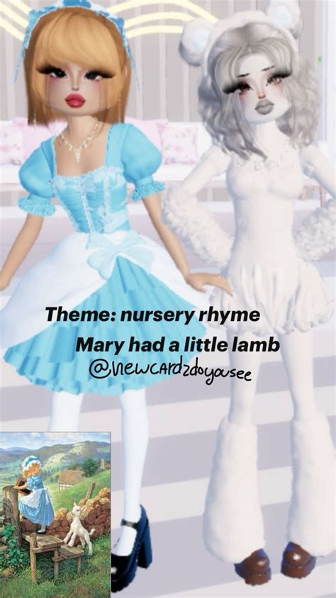 Theme Nursery Rhyme In 2024 Dress To Impress Lamb Dress Nursery Rhymes