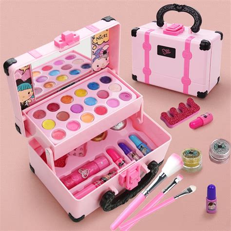 Evjurcn Child's Makeup Cosmetic Play Kit for Girls, Safe & Non-Toxic ...