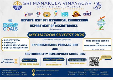 MECHATRON SKYFEST 2026, Sri Manakula Vinayagar Engineering College ...
