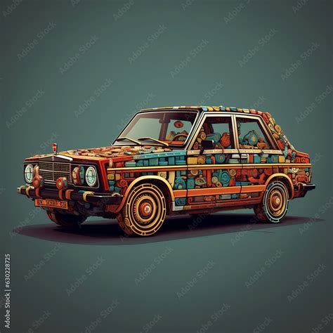 pixel art style car, 8-bit. AI Generated Image Stock Illustration | Adobe Stock