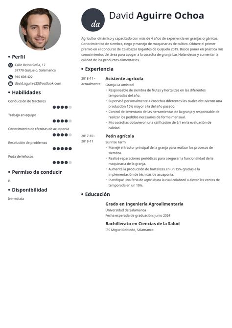 Curriculum vitae de agricultor guía para CV con ejemplos