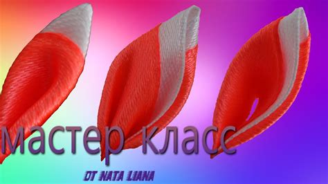 Двухцветные лепестки "канзаши" (три вида). Мастер-класс. - YouTube