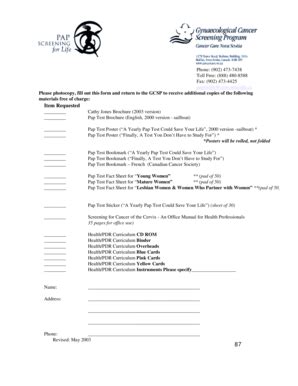 Fillable Online Materials Order Form Hrsbstaff Ednet Ns Ca Fax