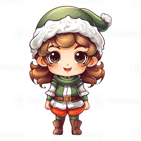 Cute Christmas Elf Clipart Illustration Ai Generative 27235154 Png