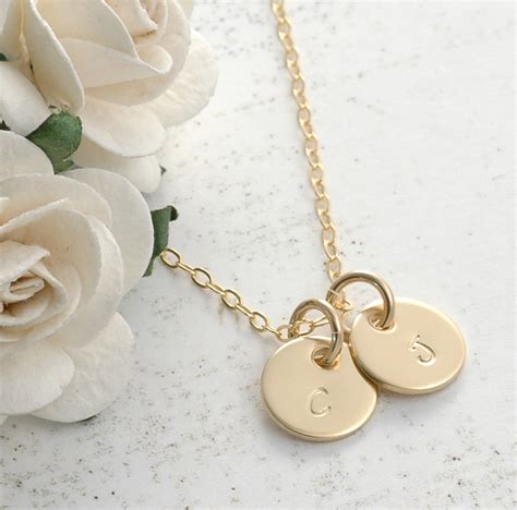 Initial Necklace Gold Initial Necklace Personalized Necklace Monogram ...