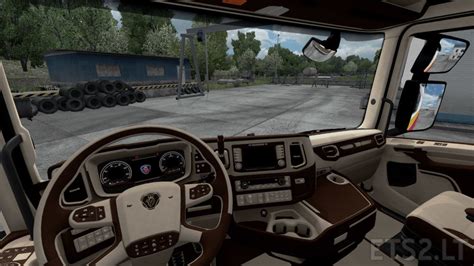 Scania S R CMI Brown Beige Interior ETS2 Mods