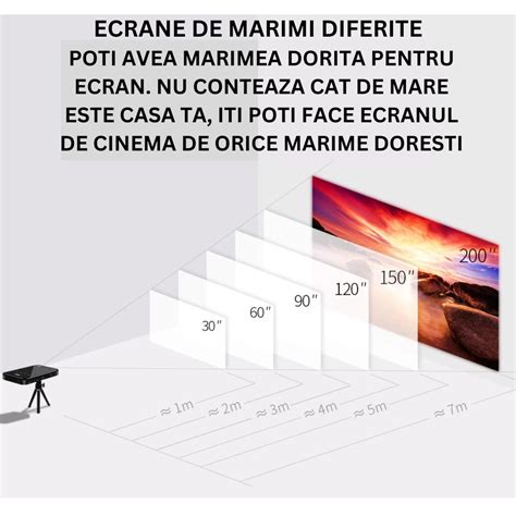 Мини LED видео проектор DLP P09-II 4K, Android 9.0, Wi-Fi, черен - eMAG.bg