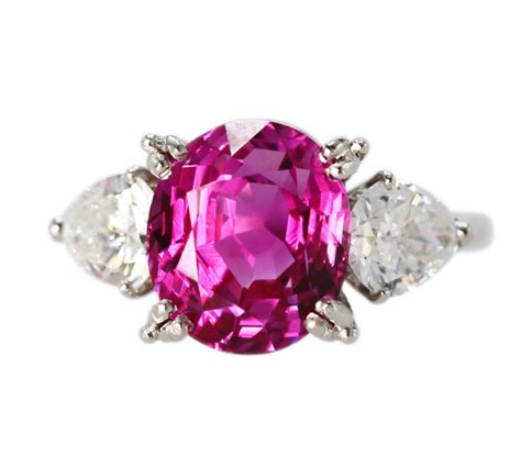 Platinum, Burma Pink Sapphire and Diamond Ring by Cartier | J.S ...