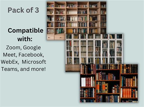 Zoom Background Library Bookshelf Virtual Background - Etsy